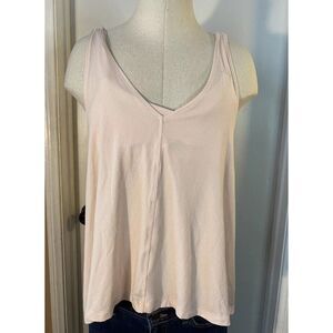 Lululemon Tank Top Cross Back Pink Built in Bra Size‎ 4 preowned